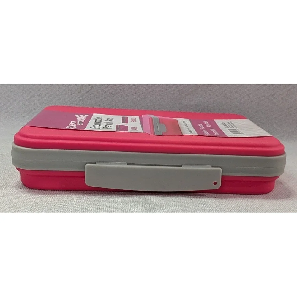 It's Academic Flexi Storage Expandable Pencil Box Pink New Collapsible 23121